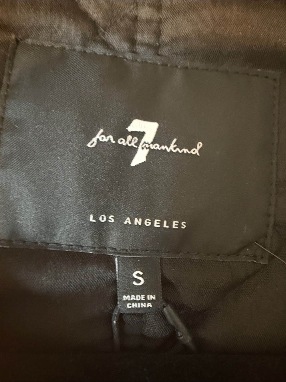 7 For All Mankind Quilted Floral Belted Jacket - Black Multi - Picture 6 of 7